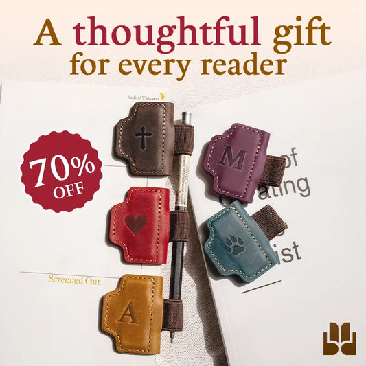 BygoneMark - LAST DAY 70% OFF - Personalized Magnetic Leather Pen Holder Bookmark