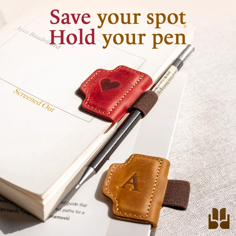BygoneMark - LAST DAY 70% OFF - Personalized Magnetic Leather Pen Holder Bookmark